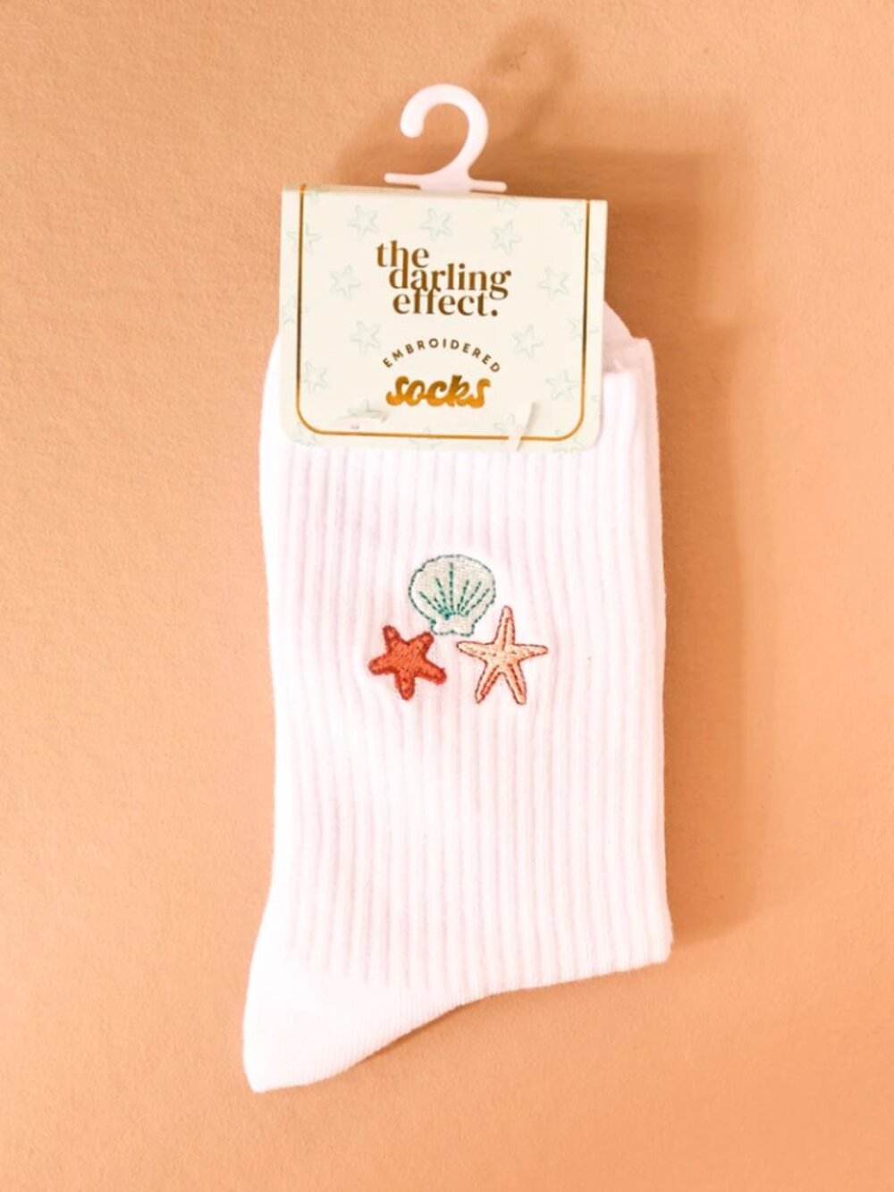Embroidered Crew Socks - Seashells - Picture 2 of 4